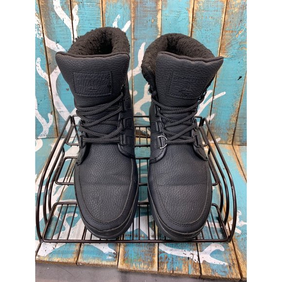 G.H. Bass Errol Oxford Black Leather Boots with Faux Fur Fall-Winter Size 9.5 main image 6